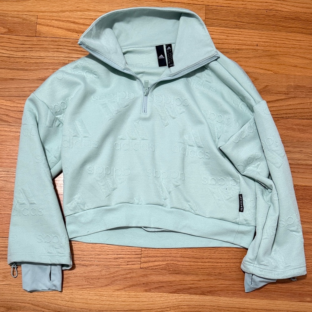 Adidas Women's Light Green Cowl Neck Sweater